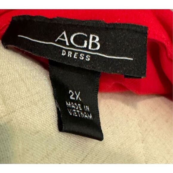 NWT AGB Plus Size Solid Cut Out A Line Dress Sz 2x - Picture 5 of 7